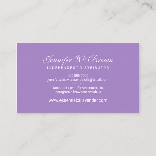Etherische oliën Aromatherapeuhy Visitekaartje (Achterkant)