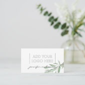Etherische oliën bloemig groene elegante boho logo visitekaartje (Staand voorkant)