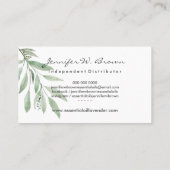 Etherische oliën bloemig groene elegante boho logo visitekaartje (Achterkant)