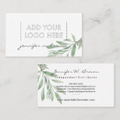Etherische oliën bloemig groene elegante boho logo visitekaartje (Voorkant / Achterkant)