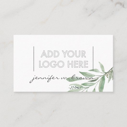 Etherische oliën bloemig groene elegante boho logo visitekaartje (Voorkant)