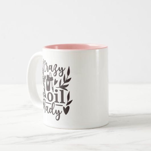 Etherische oliën - Crazy Oil Lady - Mok, 325 ml Tweekleurige Koffiemok (Voorkant links)
