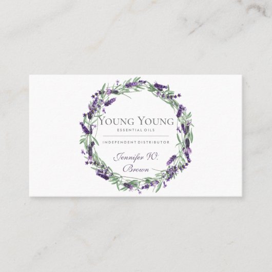 Etherische oliën paarse lavendelbloem visitekaartje (Voorkant)