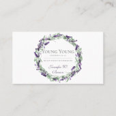 Etherische oliën paarse lavenderbloem visitekaartje (Voorkant)