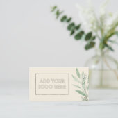 Etherische oliën voeg aangepaste logo beige bloem  visitekaartje (Staand voorkant)