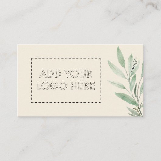 Etherische oliën voeg aangepaste logo beige bloem  visitekaartje (Voorkant)