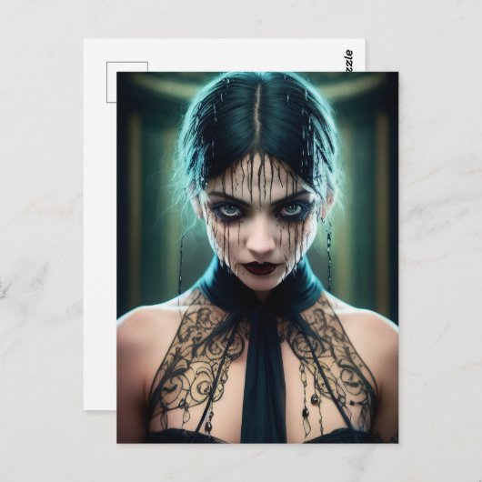 Etherische onheilspellende smaragdgroene schoonhei briefkaart (Voorkant / Achterkant)