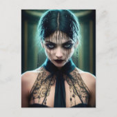 Etherische onheilspellende smaragdgroene schoonhei briefkaart (Voorkant)