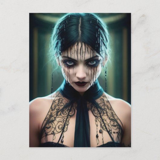 Etherische onheilspellende smaragdgroene schoonhei briefkaart (Voorkant)