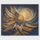 Etherische ontsnappingen, Golden Dreamcatcher Star Cadeaupapier (Vlak)