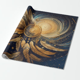 Etherische ontsnappingen, Golden Dreamcatcher Star Cadeaupapier