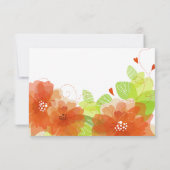 Etherische oranje bloemen bloemenherfst bruiloft R RSVP Kaartje (Achterkant)