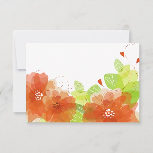 Etherische oranje bloemen bloemenherfst bruiloft R RSVP Kaartje (Achterkant)