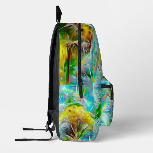 ETHERISCHE Paardenbloemen in Neon Dreamscape Bedrukte Rugzak (Links)