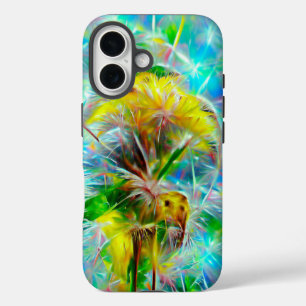 ETHERISCHE Paardenbloemen in Neon Dreamscape iPhone 16 Hoesje
