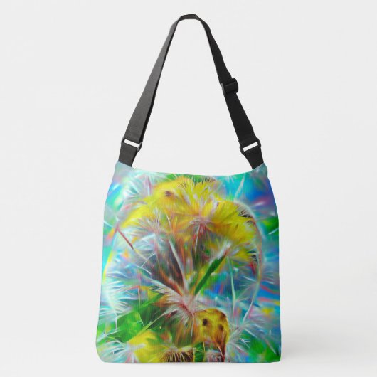 ETHERISCHE Paardenbloemen in Neon Dreamscape Crossbody Tas (Voorkant)