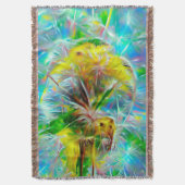 ETHERISCHE Paardenbloemen in Neon Dreamscape Deken (Voorkant Verticaal)