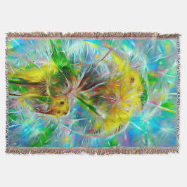 ETHERISCHE Paardenbloemen in Neon Dreamscape Deken