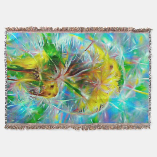 ETHERISCHE Paardenbloemen in Neon Dreamscape Deken (Voorkant)