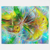 ETHERISCHE Paardenbloemen in Neon Dreamscape Fleece Deken (Voorkant (Horizontaal))