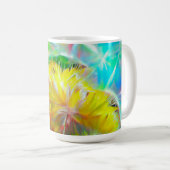 ETHERISCHE Paardenbloemen in Neon Dreamscape Koffiemok (Voorkant rechts)