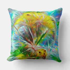 ETHERISCHE Paardenbloemen in Neon Dreamscape Kussen