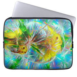 ETHERISCHE Paardenbloemen in Neon Dreamscape Laptop Sleeve
