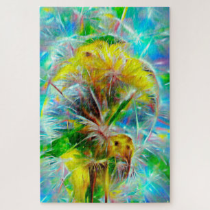 ETHERISCHE Paardenbloemen in Neon Dreamscape Legpuzzel