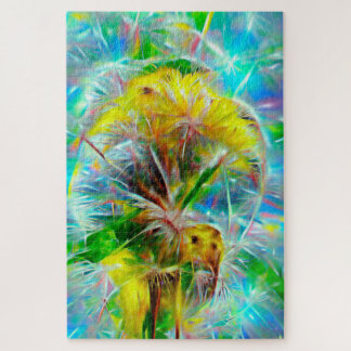 ETHERISCHE Paardenbloemen in Neon Dreamscape Legpuzzel
