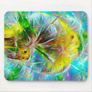 ETHERISCHE Paardenbloemen in Neon Dreamscape Muismat