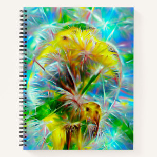 ETHERISCHE Paardenbloemen in Neon Dreamscape Notitieboek