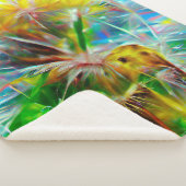 ETHERISCHE Paardenbloemen in Neon Dreamscape Sherpa Deken (3/4)