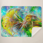 ETHERISCHE Paardenbloemen in Neon Dreamscape Sherpa Deken (Voorkant (horizontaal))