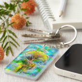 ETHERISCHE Paardenbloemen in Neon Dreamscape Sleutelhanger (Voorkant Rechts)