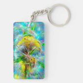 ETHERISCHE Paardenbloemen in Neon Dreamscape Sleutelhanger (achterkant)
