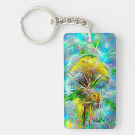 ETHERISCHE Paardenbloemen in Neon Dreamscape Sleutelhanger (Voorkant)