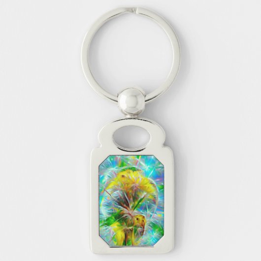 ETHERISCHE Paardenbloemen in Neon Dreamscape Sleutelhanger (Voorkant)