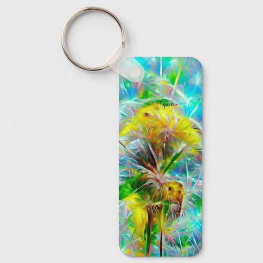 ETHERISCHE Paardenbloemen in Neon Dreamscape Sleutelhanger (Voorkant)