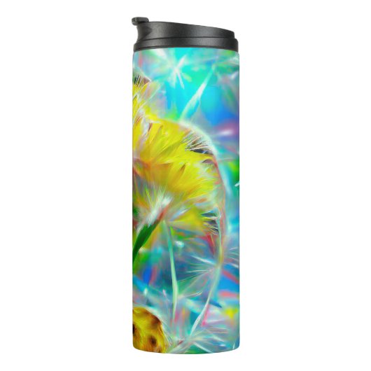 ETHERISCHE Paardenbloemen in Neon Dreamscape Thermosbeker (Geroteerd rechts)