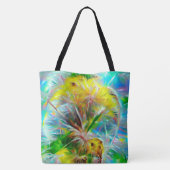ETHERISCHE Paardenbloemen in Neon Dreamscape Tote Bag (Achterkant)