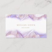 Etherische Paarse alcoholinkt Modern Visitekaartje (Voorkant)