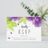 Etherische paarse bloemen bloemenhuwelijk RSVP (Staand voorkant)