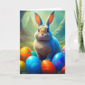 Etherische Paashaas met Eieren Bos Feestdagen Kaart (Voorkant)