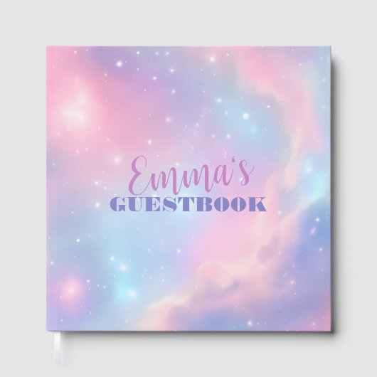 Etherische Pastel Kosmische Sterrenstelsel Nachtel Gastenboek (Voorkant)