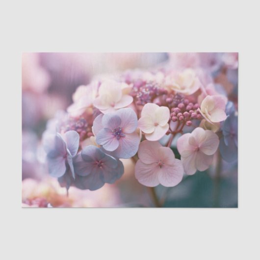 Etherische Pastel Lavendel Hydrangea Decoupage Tissuepapier (Voorkant)