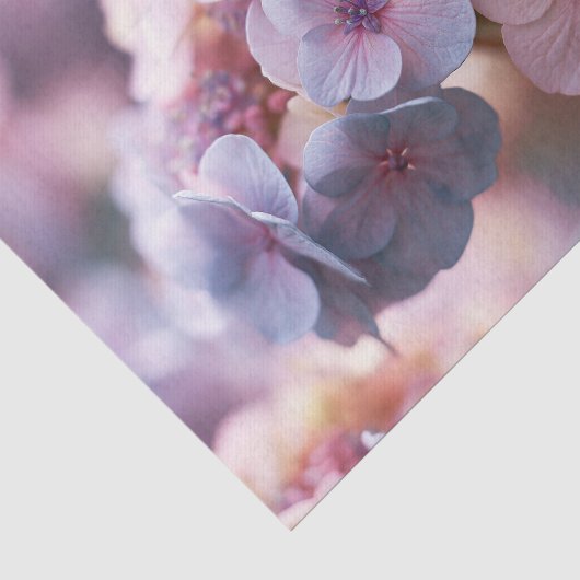 Etherische Pastel Lavendel Hydrangea Decoupage Tissuepapier (Detail)