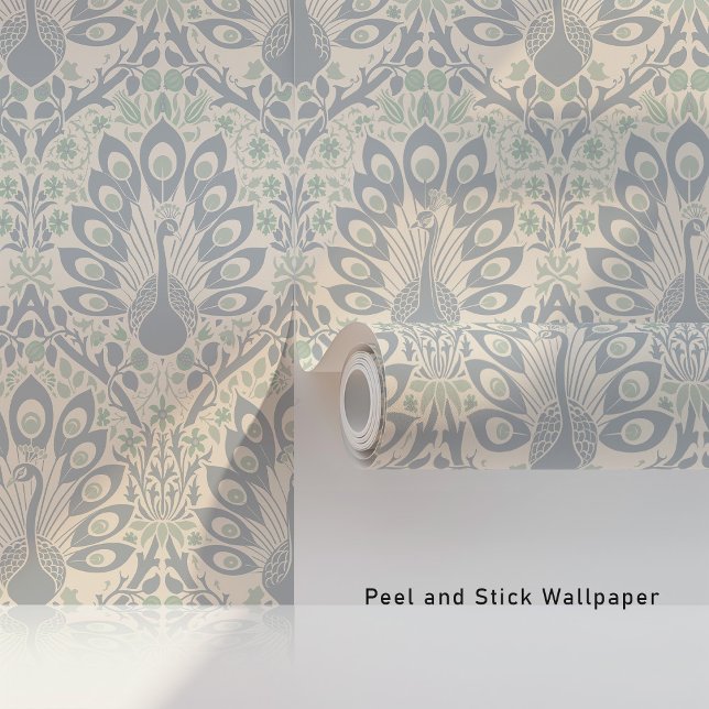 Etherische Peacocks Art Nouveau Behang (Creator heeft geüpload)