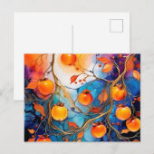 Etherische Persimmon Fruit Alcohol Inkt Briefkaart (Voorkant / Achterkant)