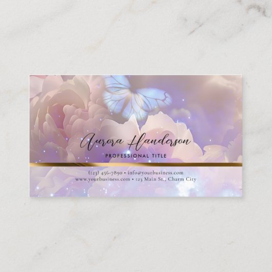 etherische pioenvlieg visitekaartje (Achterkant)