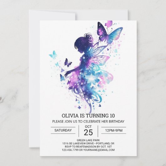 Etherische prinses fee verjaardag gelukzaligheid kaart (Voorkant)